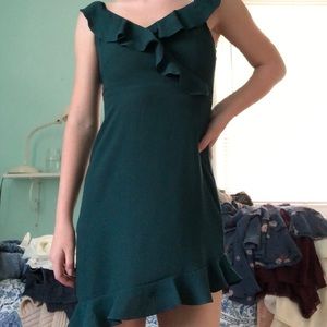 Ruffle green dress! Worn twice!